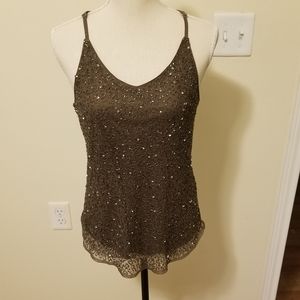 BKE sheer beaded camisole